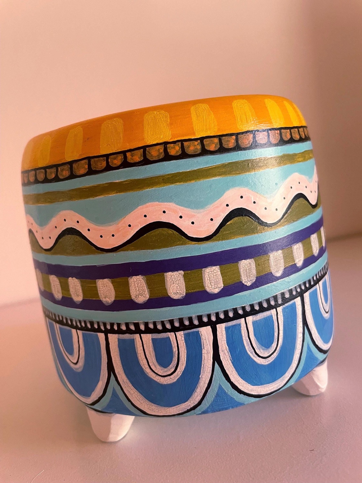 Œuvre originale Cache-pot Bohème Coloré par Sanja Sodic – Vases & Pots.