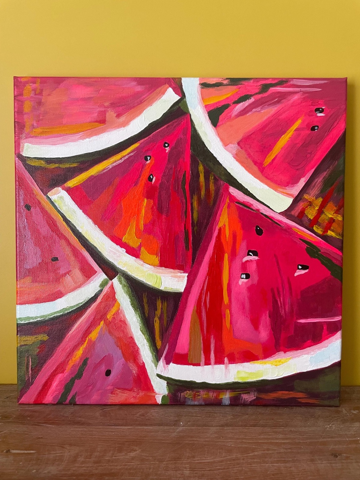 Melonade, tableau original peint à la main — Pop & Fruité, SanyasArt