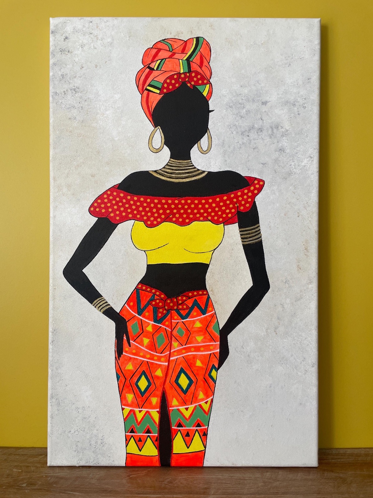 Nia, tableau original peint à la main — Femmes du Monde, SanyasArt