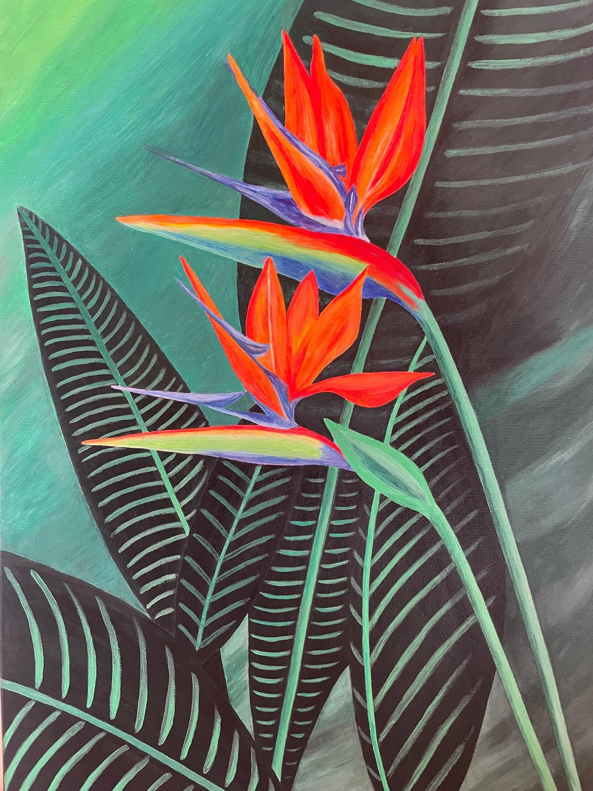 Œuvre originale Tropical Majesty par Sanja Sodic – Évasion Tropicale.