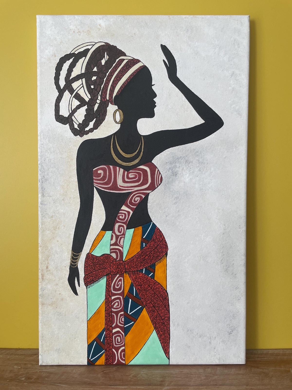 Zuri, tableau original peint à la main — Femmes du Monde, SanyasArt
